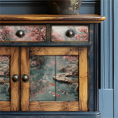 Zen Tuin Koi Vijver & Sakura Berg Decoupage Tissuepapier