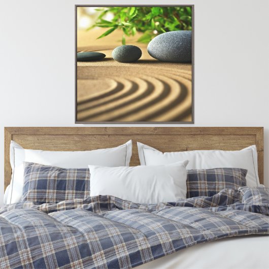Zen Tuin Kunst Canvas Afdruk (Insitu (Slaapkamer))