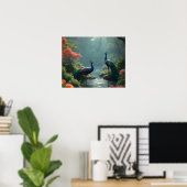 zen tuin met pauwen poster (Thuiskantoor)