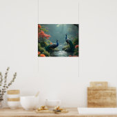 zen tuin met pauwen poster (Keuken)