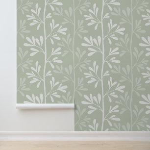 Zen Tuin Stelen XL12 minimaal botanisch wit Behang