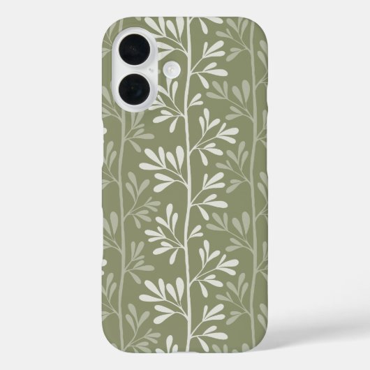 Zen Tuin Stengels Minimaal Botanisch Olijfgroen Case-Mate iPhone Case (Achterkant)