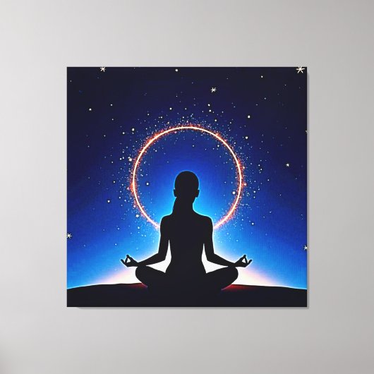 Zen Under Stars: Cosmic Meditation Canvas Afdruk (Voorkant)