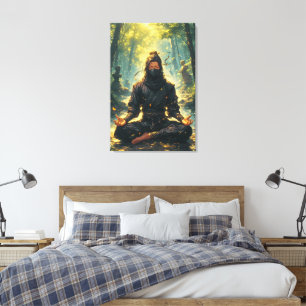 Zen van de Schaduw Krijger Canvas Afdruk