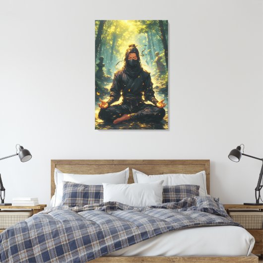 Zen van de Schaduw Krijger Canvas Afdruk (Insitu (Slaapkamer))