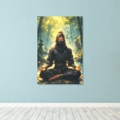 Zen van de Schaduw Krijger Canvas Afdruk (Insitu (Houten vloer))