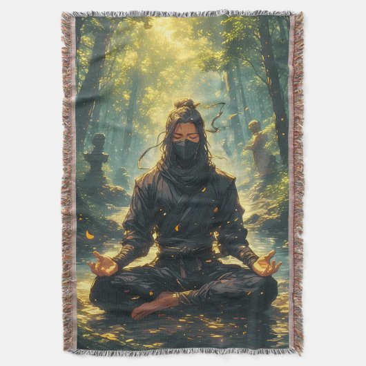 Zen van de Schaduw Krijger Deken (Voorkant Verticaal)