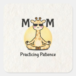 Zen Vibe | Geduld oefenende Giraf Vierkante Sticker