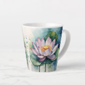 Zen Vibe Waterverf Roze Lotus Flower Latte Mok (Rechterhoek)