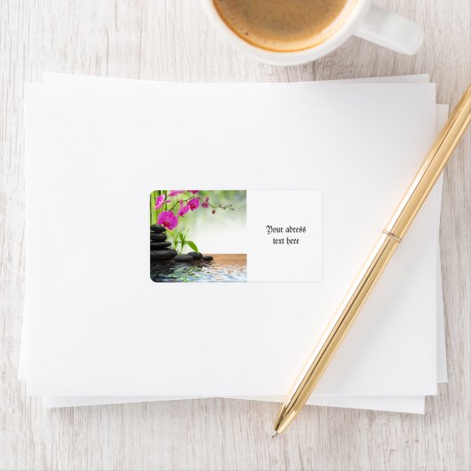 zen, vrede, roze orchidee, mooi, spa, genezing, yo etiket (Insitu)