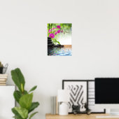 zen, vrede, roze orchidee, mooi, spa, genezing, yo poster (Thuiskantoor)