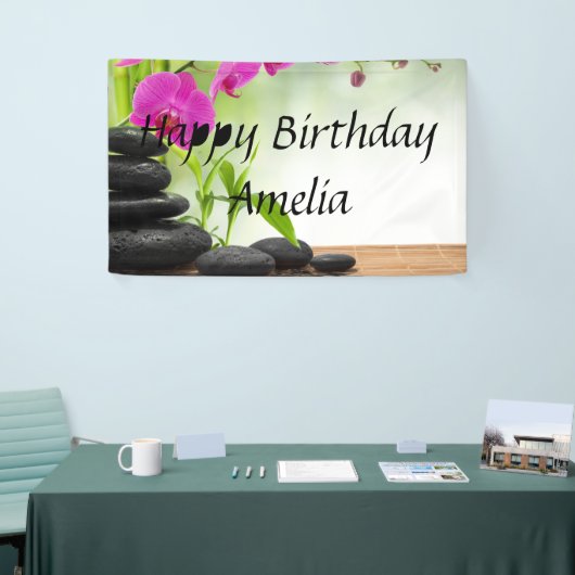 zen, vrede, roze orchidee, mooi, spa, genezing, yo spandoek (Beurs)