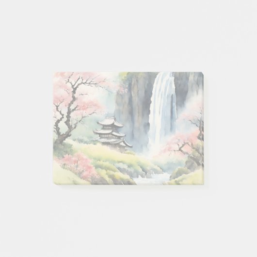 Zen Watercolor House Post-It Note (Voorkant)