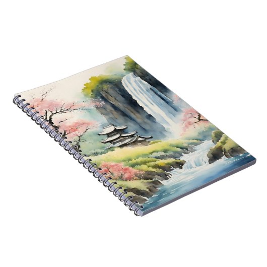 Zen Watercolor Huis Notitieboek (Rechterzijde)