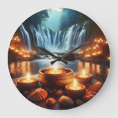 Zen Waterfall Night Landscape  Grote Klok (Voorkant)