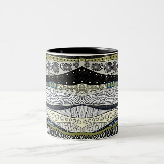 Zen Waves Abstract Design Mug Tweekleurige Koffiemok (Center)