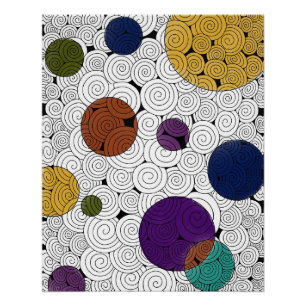 Zen wervelingen met Color Bubbles poster