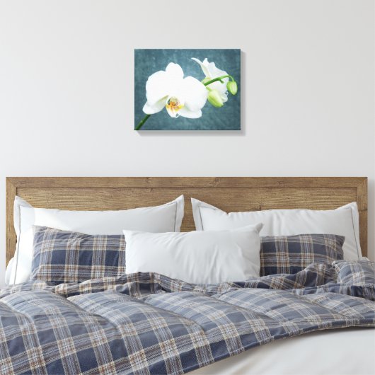 Zen White Orchid Canvas Afdruk (Insitu (Slaapkamer))