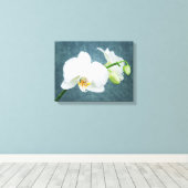 Zen White Orchid Canvas Afdruk (Insitu (Houten vloer))