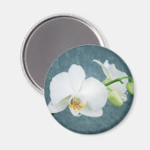 Zen White Orchid Flower Magneet (Voorkant / Achterkant)
