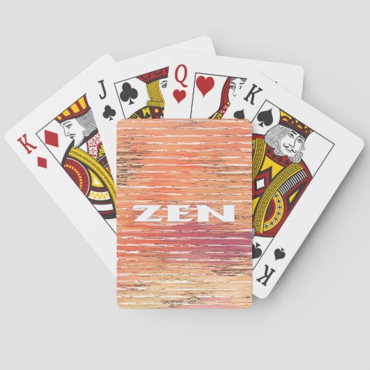 Zen white riet Poker speelkaarten (Achterkant)
