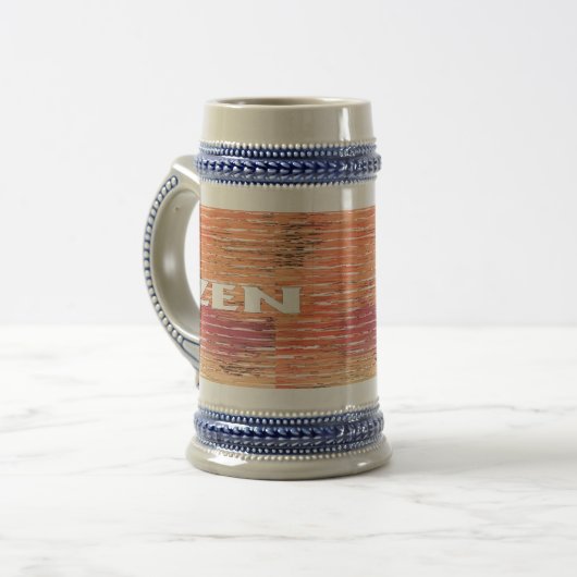 Zen white riet stein bierpul (Voorkant links)