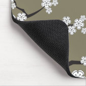Zen White Sakura Cherry Blossom Flowers on Grey Muismat (Hoek)