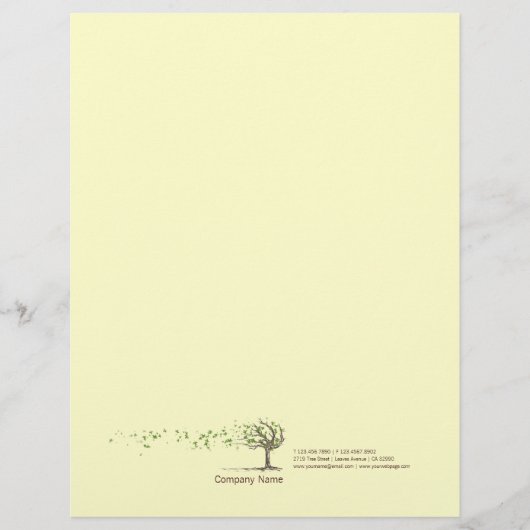 Zen Wind Boom met gele bladeren Briefhoofd (Voorkant)