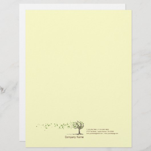 Zen Wind Boom met gele bladeren Briefhoofd (Voorkant / Achterkant)