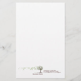 Zen Wind Boom met lederwaren Briefpapier