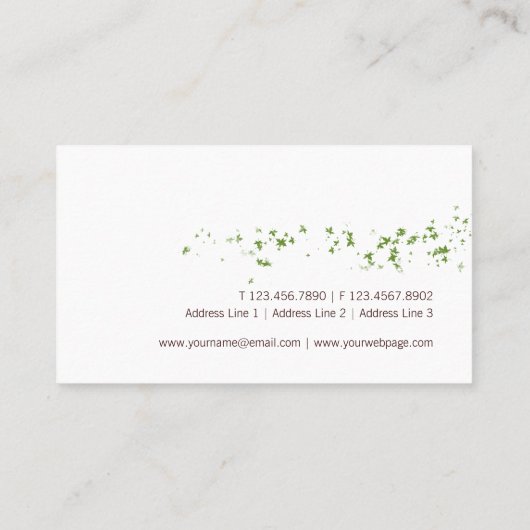 Zen Wind Tree met bladeren Business Card Template Visitekaartje (Achterkant)