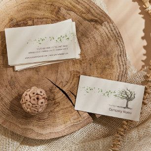 Zen Wind Tree met bladeren Business Card Template Visitekaartje