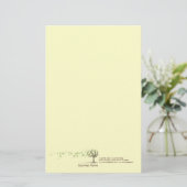 Zen Windboom met bladeren van gele pokerij Briefpapier (Staand voorkant)
