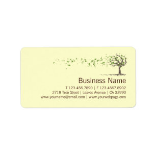 Zen Windboom met bladeren Zakelijke labels Sticker
