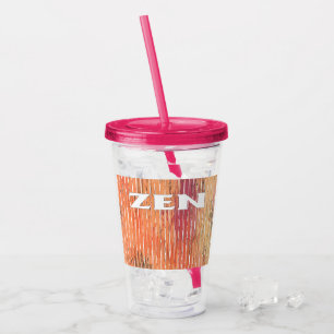 Zen wit riet fuchsia acryl tumbler acryl drinkbeker