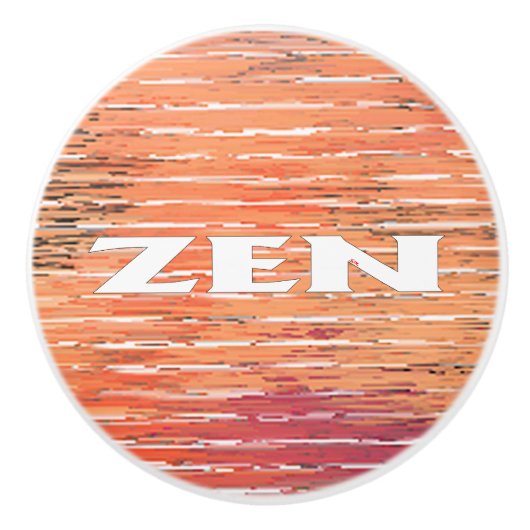 Zen wit riet keramische knop (Voorkant)