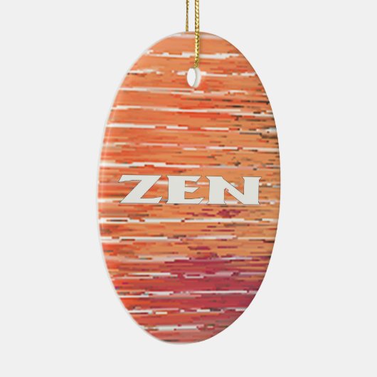 Zen wit riet ovaal keramisch ornament (Rechts)