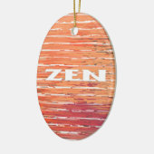 Zen wit riet ovaal keramisch ornament (Links)