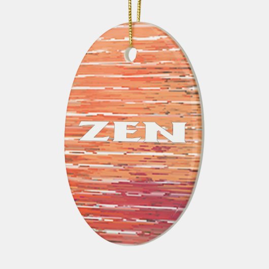 Zen wit riet ovaal keramisch ornament (Links)