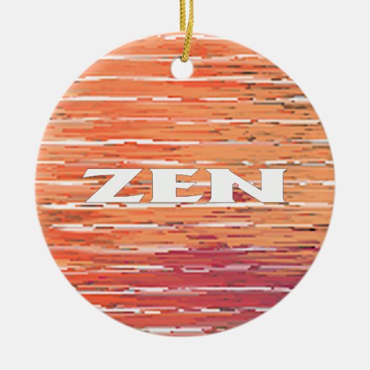 Zen wit riet rond keramisch ornament (Voorkant)