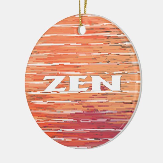 Zen wit riet rond keramisch ornament (Links)