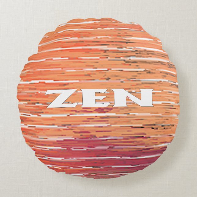 Zen wit riet rond poly gooi kussen (Voorkant)
