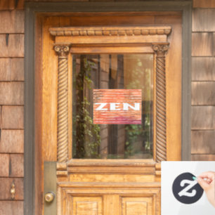 Zen wit riet venster cling raamsticker