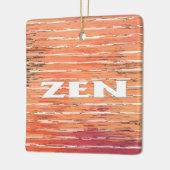 Zen wit riet vierkant keramisch ornament (Links)