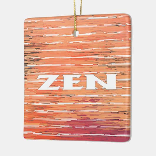 Zen wit riet vierkant keramisch ornament (Links)