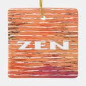 Zen wit riet vierkant keramisch ornament (Voorkant)