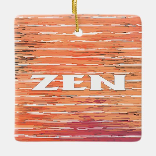 Zen wit riet vierkant keramisch ornament (Voorkant)