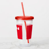 Zen wit rood acryl tumbler acryl drinkbeker (Links)