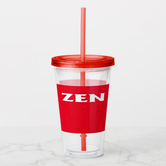 Zen wit rood acryl tumbler acryl drinkbeker (Voorkant)