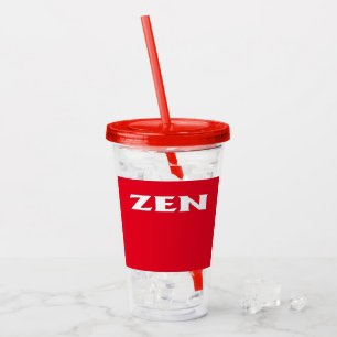 Zen wit rood acryl tumbler drinkbeker
